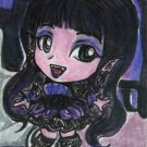 Monster High Elissabat Bat Japanese Anime Original Sketch Card Drawing ACEO PSC 1/1 by Maia