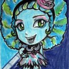 Monster High Honey Swamp Werecat Japanese Anime Original Sketch Card Drawing ACEO PSC 1/1 by Maia