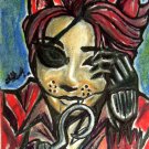 Five Nights at Freddy's FNaF Bonnie Original Sketch Card Horror Drawing ACEO PSC 1/1 by Maia