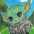 Star Wars Grogu the Child Yoda Anime Art Sketch Card Drawing ACEO PSC 1/1 by Maia
