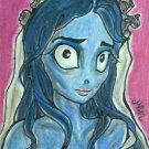 Disney Tim Burton Corpse Bride Emily Anime Art Sketch Card Drawing ACEO PSC 1/1 Maia