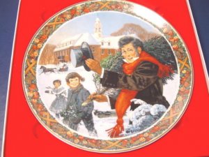 1983 Oh Christmas Tree Royal Windsor plate Jack Woodson Victorian scene 2nd edition, box