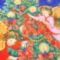1995 Avon Christmas plate Trimming the Tree porcelain china 22K gold trim Angels box