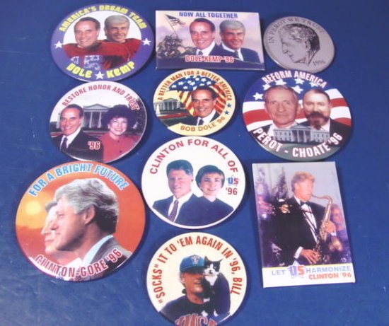 Clinton Gore Dole Kemp Perot 10 presidential political campaign 1996 ...