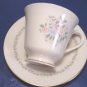 Lenox Christie china cup saucer pink blue flowers gold paint rim porcelain dinnerware