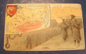 Arbuckle Ariosa Coffee trade card 1889 advertising antique Victorian Siberia map guards convicts