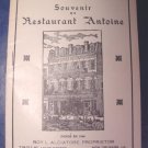 Souvenir Du Restaurant Antoine vintage historical booklet New Orleans, LA. Louisiana book 1940s