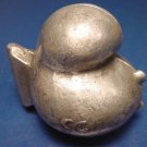 Antique figural pewter French ice cream mold baby chick signed CC, Cadot et Cie France chicken mould