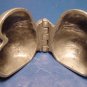Antique figural pewter French ice cream mold baby chick signed CC, Cadot et Cie France chicken mould