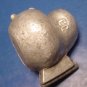Antique figural pewter French ice cream mold baby chick signed CC, Cadot et Cie France chicken mould