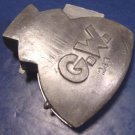 Antique pewter ice cream mold G.W. hatchet figural 243 George Washington metal kitchen mould hinged