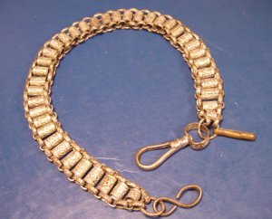Ornate sword hanger chain silverplate brass metal vintage ISET maybe Masonic Fraternal