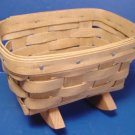 Longaberger handwoven basket vintage mini rocking baby doll cradle wooden 1980s hand crafted