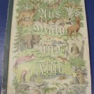 Antique 1938 German 124 animals color cigarette trade cards album Uus Wald Und Flur book