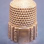 Simons Brothers sterling silver vintage sewing thimble #2 decorative scroll panels initials