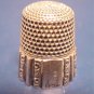 Simons Brothers sterling silver vintage sewing thimble #2 decorative scroll panels initials