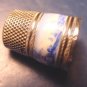 Sterling silver vintage sewing thimble 935 blue white enamel windmill enameled windmills