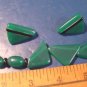 Color Waves necklace Avon vintage 1987 pierced earrings green onyx deco style 16 inch beads