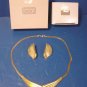 Vintage Avon Soft Sculpture necklace 1987 and pierced earrings goldtone metal