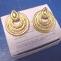 Avon Stylish Hoop pierced earrings vintage 1988 open hoops teardrops goldtone metal, box