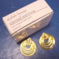 Avon Stylish Hoop pierced earrings vintage 1988 open hoops teardrops goldtone metal, box