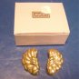 Avon 1988 Stylized Swirl vintage pierced earrings goldtone gold-color metal with box