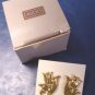 Avon Spring Tulip vintage 1990 pierced earrings tulips flowers goldtone metal with box