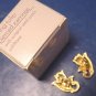 Avon Spring Tulip vintage 1990 pierced earrings tulips flowers goldtone metal with box