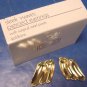 Vintage 1987 Avon Sleek Waves pierced earrings goldtone gold-color metal, with box