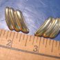 Vintage 1987 Avon Sleek Waves pierced earrings goldtone gold-color metal, with box