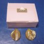 Vintage Sea Treasures Avon 1988 pierced earrings goldtone gold-color metal, with box
