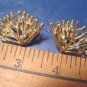Avon Rhinestone Fan 1989 vintage clip on earrings goldtone metal crystal clear rhinestones, box