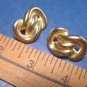 Golden Sculpture Avon pierced earrings vintage 1986 goldtone gold color metal with box