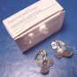 Silvertone Hammered Loop silver color metal loops Avon vintage 1989 pierced earrings with box