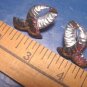 Silvertone Hammered Loop silver color metal loops Avon vintage 1989 pierced earrings with box