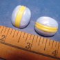 French Countryside Avon 1989 vintage earrings pierced pearlized blue yellow plastic
