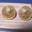 1986 vintage Avon Open Dome earrings pierced goldtone metal surgical steel posts box