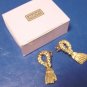 Avon Decorative Tassel pierced earrings vintage 1989 goldtone metal surgical steel posts with box