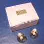 Vintage 1990 Avon Modern Classic pearl pierced earrings white faux pearls goldtone metal