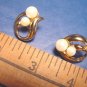 Vintage 1990 Avon Modern Classic pearl pierced earrings white faux pearls goldtone metal