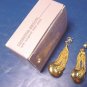 Contempo Avon vintage 1991 pierced earrings goldtone metal dangle chains with box