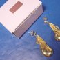 Contempo Avon vintage 1991 pierced earrings goldtone metal dangle chains with box