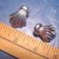 Vintage 1988 Avon Draped Fan pierced silverplate earrings tarnish resist with box