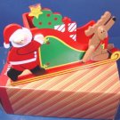 Vintage 1980s Avon big wooden Santa's sleigh Santa Claus reindeer for candy plant Christmas cards