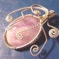 Artisan handcrafted amethyst wire wrapped sterling silver purple necklace pendant artist cabochon