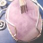 Artisan handcrafted amethyst wire wrapped sterling silver purple necklace pendant artist cabochon