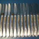 Oneida silverplate 1936 Rogers Meadowbrook Heather flatware silver grille dinner knife 14 knives