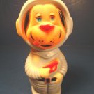 1965 Reliance Plastics astronaut dog spaceman doll space age suite gun rubber squeaky squeeze toy