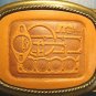 McCord Gaskets advertising belt buckle brass metal with leather insert