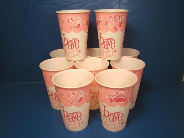 2 Vintage unused ENJOY Dr. Pepper HOT Paper Insulated Cup Lily Tulip soda  pop